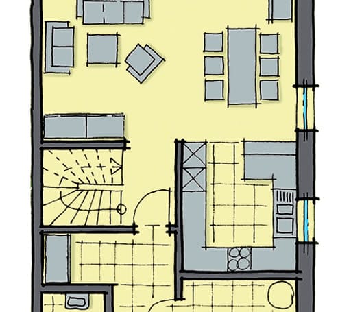 Fertighaus Maastricht von GUSSEK HAUS Schlüsselfertig ab 254600€, Satteldach-Klassiker Grundriss 1