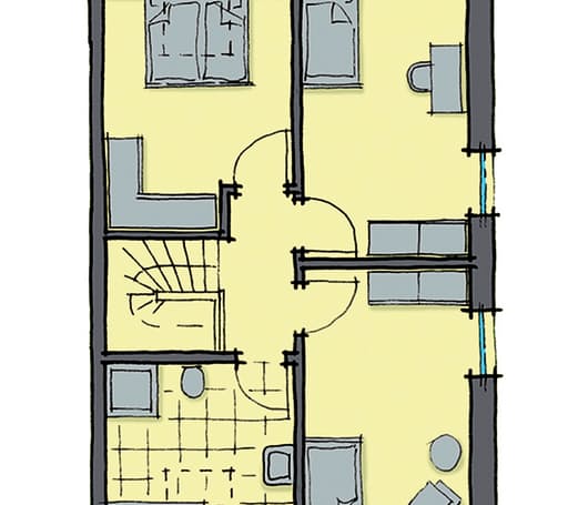 Fertighaus Maastricht von GUSSEK HAUS Schlüsselfertig ab 254600€, Satteldach-Klassiker Grundriss 2