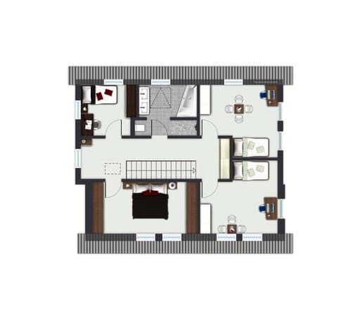 Fertighaus Madeleine - MH Stuttgart/Fellbach von GUSSEK HAUS Schlüsselfertig ab 382000€, Pultdachhaus Grundriss 2