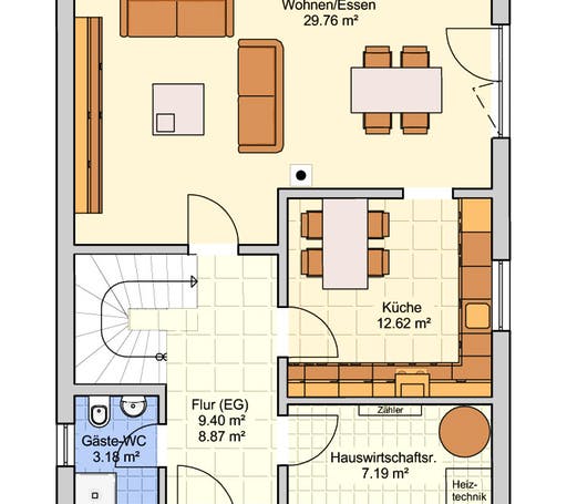 Fertighaus Madrid - Stadtvilla von Fingerhut Haus Schlüsselfertig ab 363829€, Stadtvilla Grundriss 1