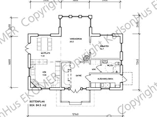 Fertighaus Mälhamra (inacitve) von Generalbau GS Schwedenhaus Schlüsselfertig ab 299201€, Satteldach-Klassiker Grundriss 1