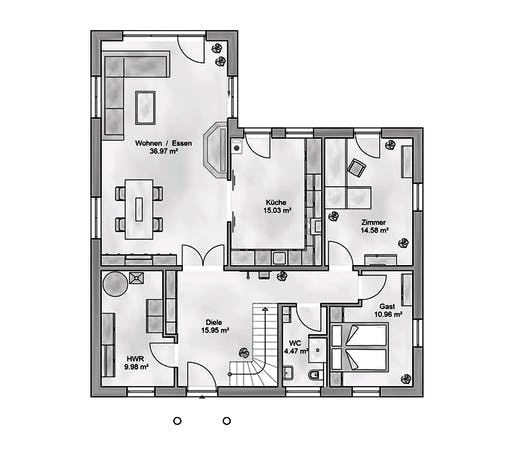 Massivhaus Maiestas von AUREA Massivhaus, Stadtvilla Grundriss 1