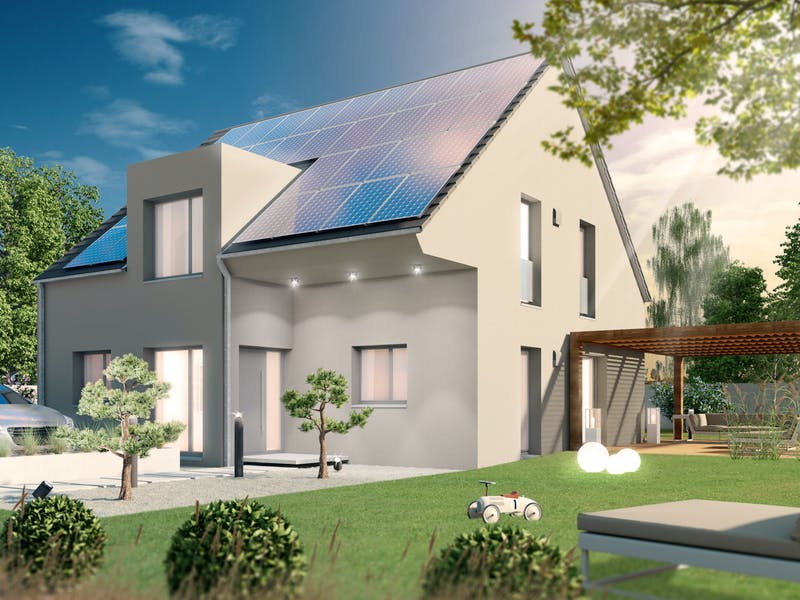 Solaranlage auf Satteldachhaus von Euromac2
