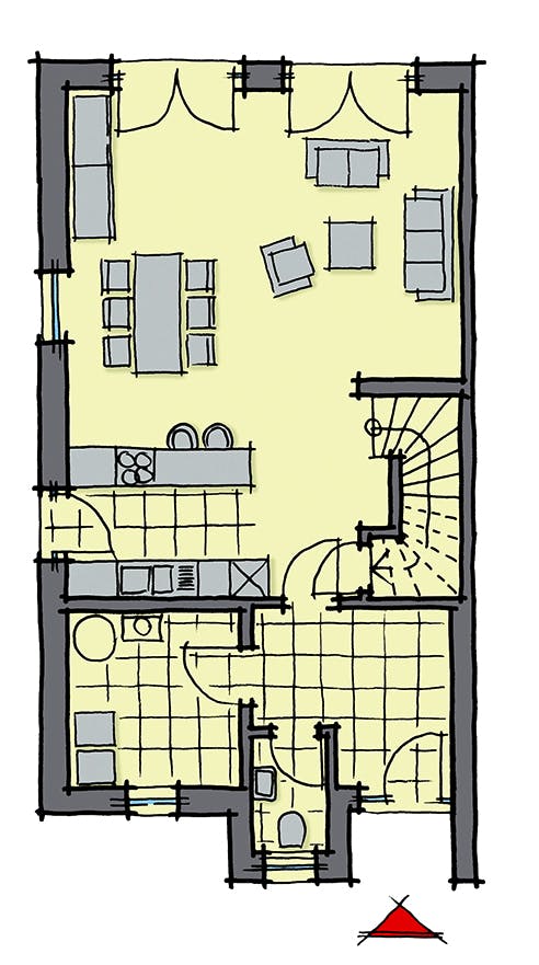 Fertighaus Malaga von GUSSEK HAUS Schlüsselfertig ab 476200€, Cubushaus Grundriss 1