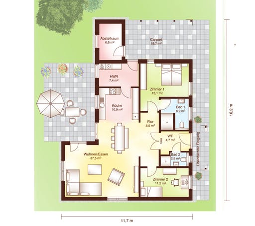 Malmö mit Carport Floorplan 1