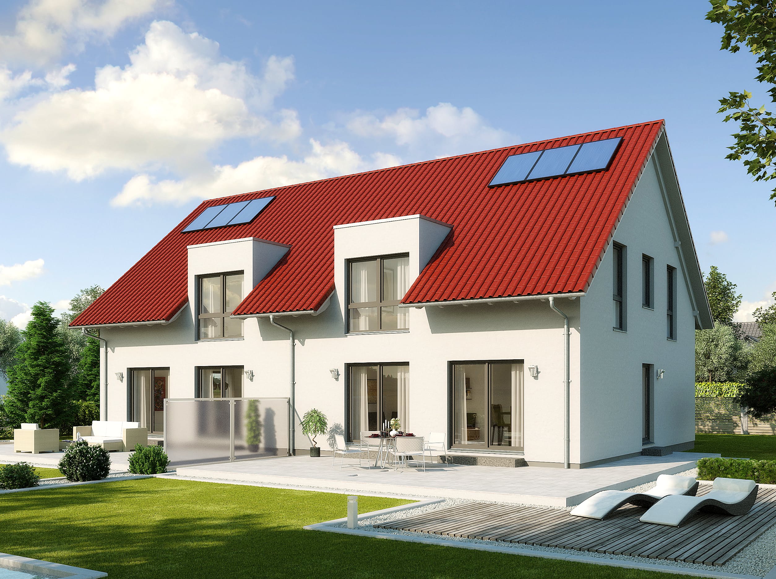 Fertighaus Malmö von GUSSEK HAUS Schlüsselfertig ab 304700€, Satteldach-Klassiker Außenansicht 1