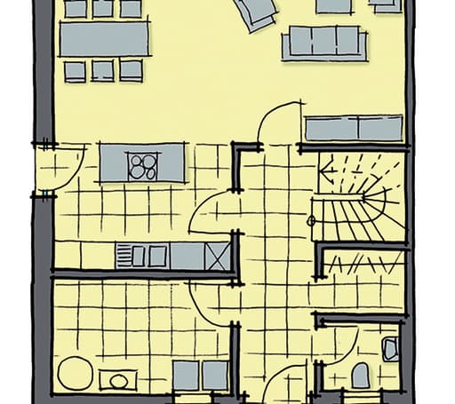 Fertighaus Malmö von GUSSEK HAUS Schlüsselfertig ab 304700€, Satteldach-Klassiker Grundriss 1