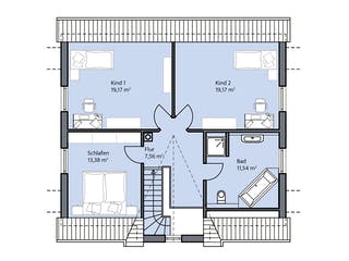 Massivhaus Brede von Mammen Bauunternehmen, Satteldach-Klassiker Grundriss 2