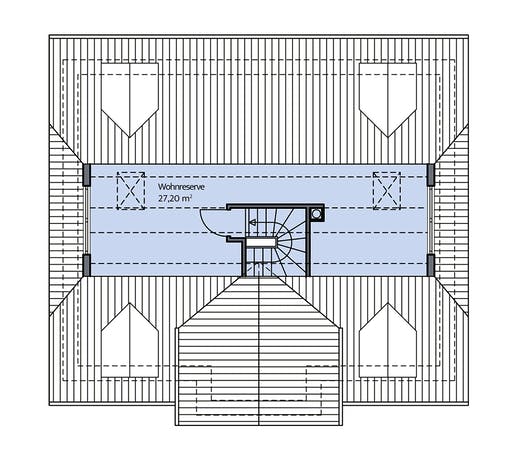 Massivhaus Denker von Mammen Bauunternehmen, Satteldach-Klassiker Grundriss 3