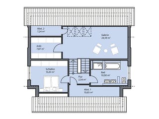 Massivhaus Fischer von Mammen Bauunternehmen, Satteldach-Klassiker Grundriss 3