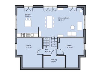 Massivhaus Fischer von Mammen Bauunternehmen, Satteldach-Klassiker Grundriss 1