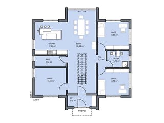 Massivhaus König von Mammen Bauunternehmen, Satteldach-Klassiker Grundriss 1