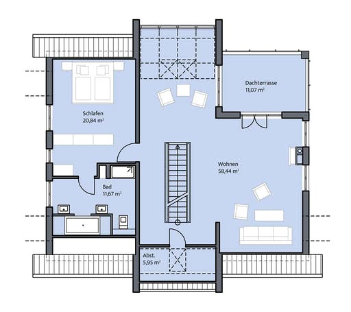 Massivhaus König von Mammen Bauunternehmen, Satteldach-Klassiker Grundriss 2