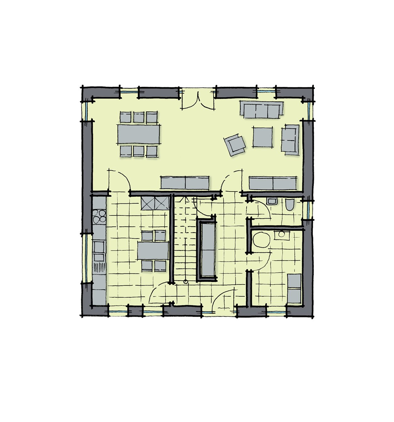 Fertighaus Manhattan von GUSSEK HAUS Schlüsselfertig ab 380600€, Stadtvilla Grundriss 1