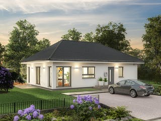Fertighaus ComfortStyle 10.01 W von massa haus Ausbauhaus ab 134999€, Bungalow Außenansicht 2