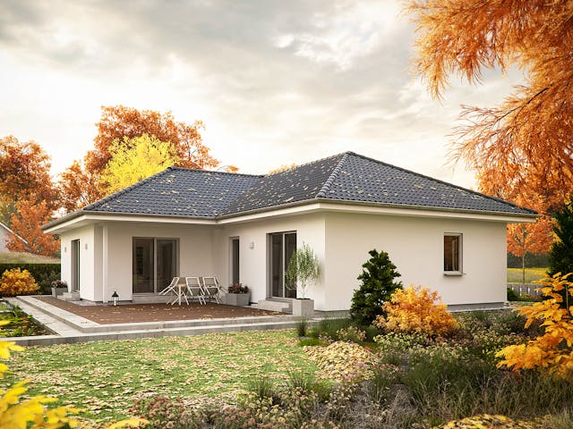 Fertighaus ComfortStyle 13.01 W von massa haus Ausbauhaus ab 158999€, Bungalow Außenansicht 3