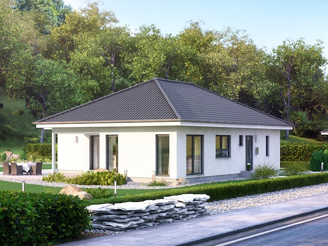 Fertighaus ComfortStyle 13.03 W von massa haus Ausbauhaus ab 160999€, Bungalow Außenansicht 3