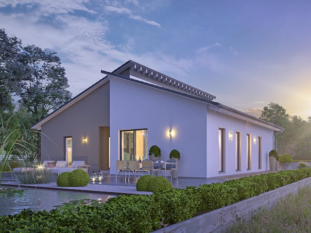 Fertighaus ComfortStyle 14.01 P von massa haus Ausbauhaus ab 180999€, Bungalow Außenansicht 2
