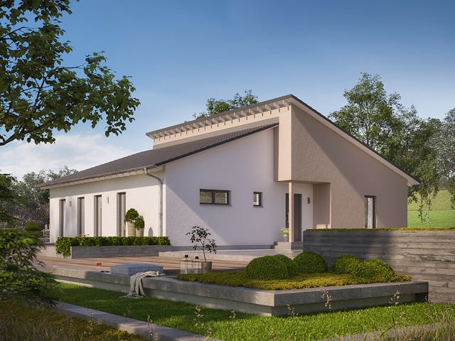 Fertighaus ComfortStyle 14.01 P von massa haus Ausbauhaus ab 180999€, Bungalow Außenansicht 3