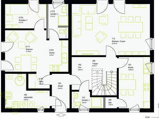 Fertighaus FamilyStyle 20.01 S von massa haus Ausbauhaus ab 174999€, Satteldach-Klassiker Grundriss 1