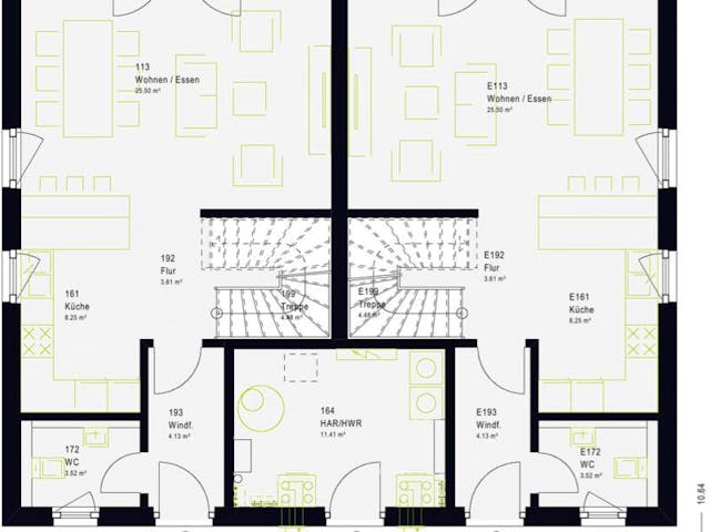 Fertighaus FamilyStyle 21.02 S von massa haus Ausbauhaus ab 188999€, Satteldach-Klassiker Grundriss 1