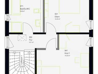 Fertighaus LifeStyle 09.01 S von massa haus Ausbauhaus ab 111999€, Satteldach-Klassiker Grundriss 2