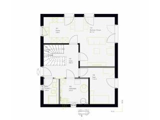 Fertighaus LifeStyle 13.02 S von massa haus Ausbauhaus ab 131999€, Satteldach-Klassiker Grundriss 1