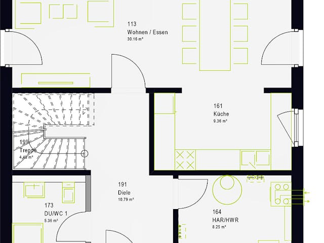 Fertighaus LifeStyle 13.10 F von massa haus Ausbauhaus ab 180999€, Cubushaus Grundriss 1