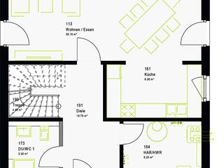 Fertighaus LifeStyle 13.10 W von massa haus Ausbauhaus ab 107999€, Stadtvilla Grundriss 1