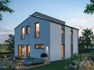 Fertighaus LifeStyle 13.11 P von massa haus Ausbauhaus ab 151999€, Pultdachhaus Außenansicht 2