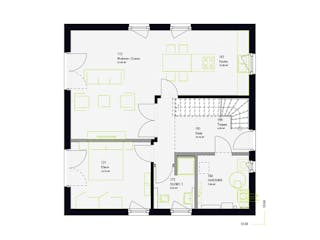 Fertighaus LifeStyle 14.01 S von massa haus Ausbauhaus ab 134999€, Satteldach-Klassiker Grundriss 1