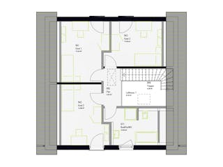 Fertighaus LifeStyle 14.01 S von massa haus Ausbauhaus ab 134999€, Satteldach-Klassiker Grundriss 2