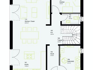 Fertighaus LifeStyle 14.04 F von massa haus Ausbauhaus ab 190999€, Cubushaus Grundriss 1