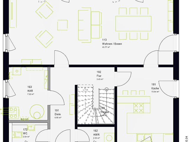 Fertighaus LifeStyle 16.02 S von massa haus Ausbauhaus ab 146999€, Satteldach-Klassiker Grundriss 1 Fertighaus LifeStyle 16.02 S von massa haus Ausbauhaus ab 146999€, Satteldach-Klassiker Grundriss 1