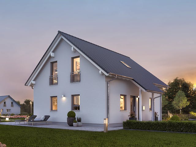 Fertighaus LifeStyle 16.04 S von massa haus Ausbauhaus ab 147999€, Satteldach-Klassiker Außenansicht 1