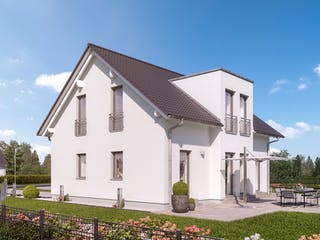 Fertighaus LifeStyle 16.04 S von massa haus Ausbauhaus ab 147999€, Satteldach-Klassiker Außenansicht 2