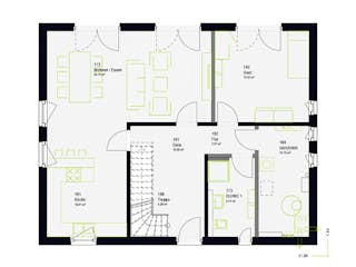 Fertighaus LifeStyle 18.02 S von massa haus Ausbauhaus ab 154999€, Satteldach-Klassiker Grundriss 1