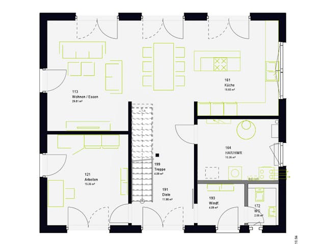 Fertighaus LifeStyle 18.06 S von massa haus Ausbauhaus ab 156999€, Satteldach-Klassiker Grundriss 1 Fertighaus LifeStyle 18.06 S von massa haus Ausbauhaus ab 156999€, Satteldach-Klassiker Grundriss 1