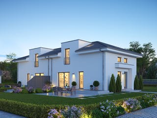 Fertighaus TwinStyle 13.01 W von massa haus Ausbauhaus ab 161999€, Stadtvilla Außenansicht 2