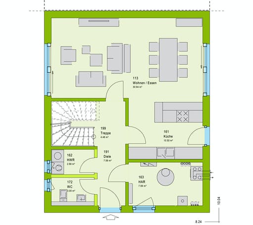 Massa TwinStyle 13.01 W Floorplan 1