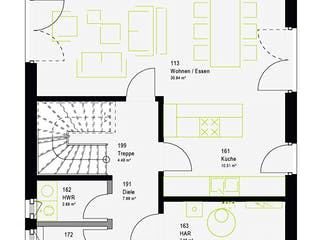 Fertighaus TwinStyle 13.01 W von massa haus Ausbauhaus ab 161999€, Stadtvilla Grundriss 1