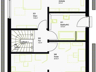 Fertighaus TwinStyle 13.01 W von massa haus Ausbauhaus ab 161999€, Stadtvilla Grundriss 2