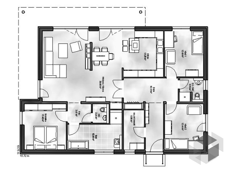 Bungalow 5 von Massive Wohnbau Grundriss