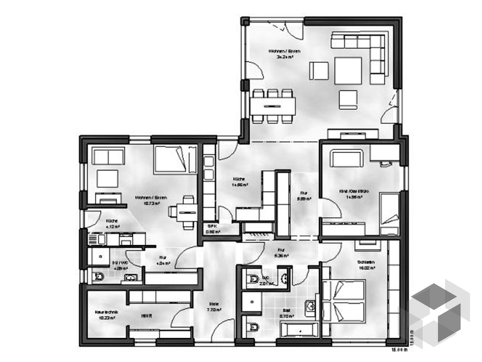 Bungalow 6 von Massive Wohnbau Grundriss