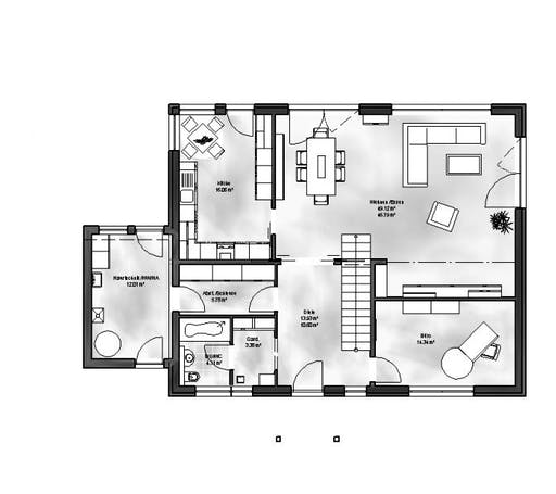 Massivhaus Einfamilienhaus Emilia von Massive Wohnbau Schlüsselfertig ab 364200€, Satteldach-Klassiker Grundriss 1