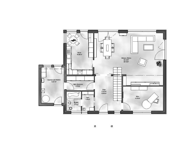 Massivhaus Einfamilienhaus Emilia von Massive Wohnbau, Satteldach-Klassiker Grundriss 1