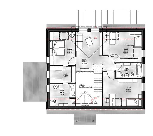 Massivhaus Einfamilienhaus Emilia von Massive Wohnbau Schlüsselfertig ab 364200€, Satteldach-Klassiker Grundriss 2
