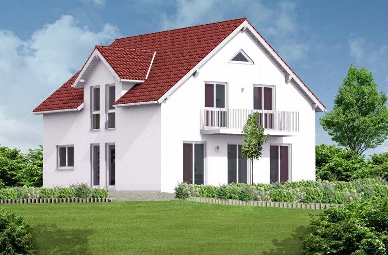 Massivhaus Einfamilienhaus Emma von Massive Wohnbau, Satteldach-Klassiker Außenansicht 1