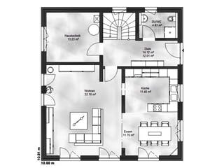 Massivhaus Einfamilienhaus Emma von Massive Wohnbau, Satteldach-Klassiker Grundriss 1