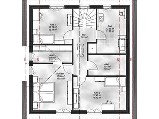 Massivhaus Einfamilienhaus Emma von Massive Wohnbau, Satteldach-Klassiker Grundriss 2